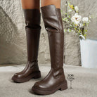Over-the-knee platform boots for women