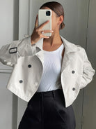 Buckle cuff pea coat for women