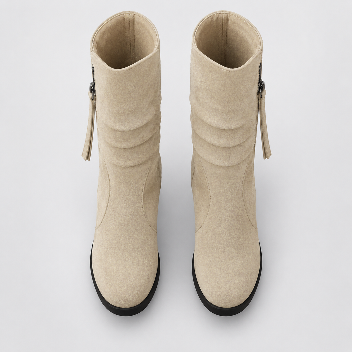 Suede-look Chelsea platform wedge boots for women