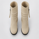 Suede-look Chelsea platform wedge boots for women