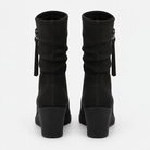 Suede-look Chelsea platform wedge boots for women