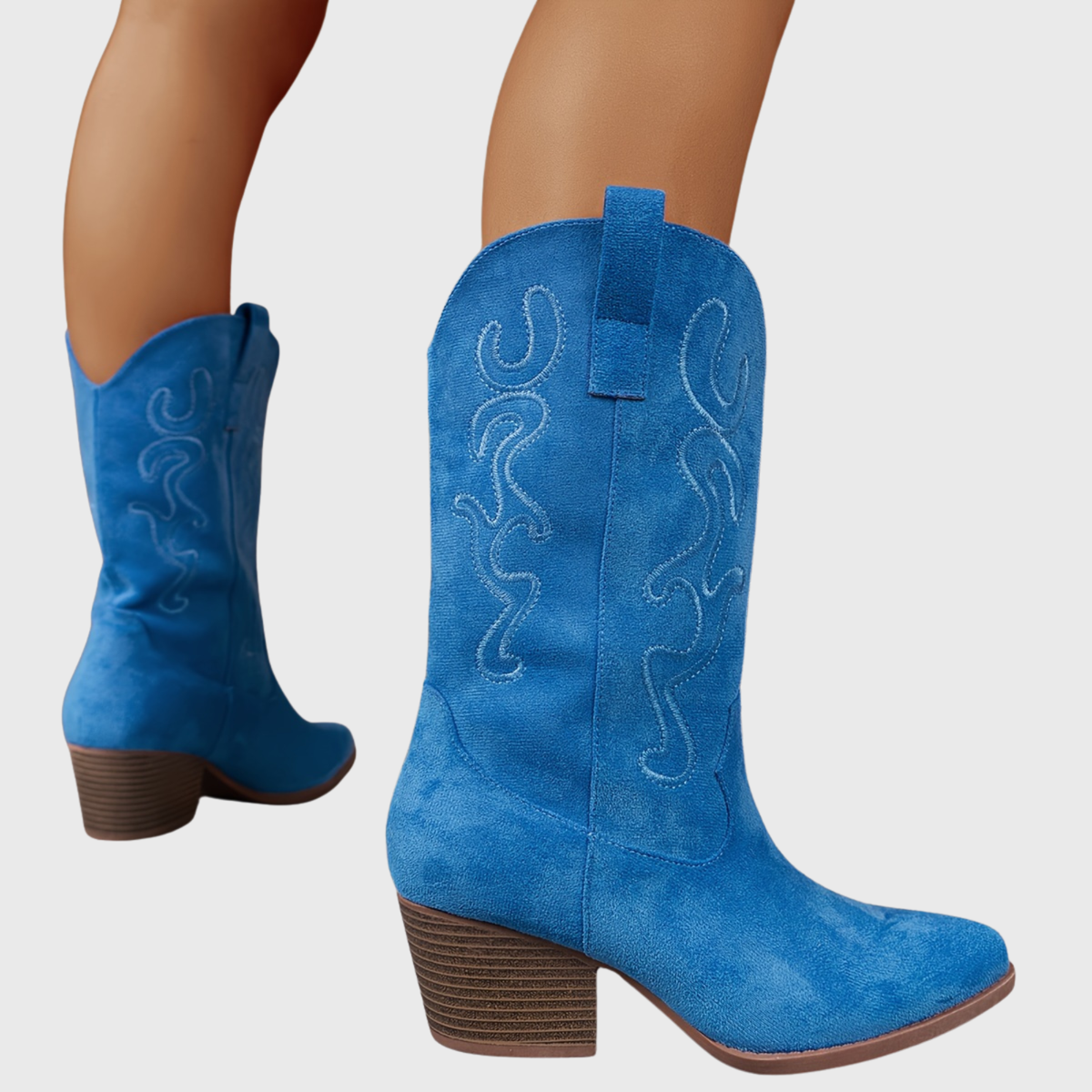 Wide calf western cowboy boots for women