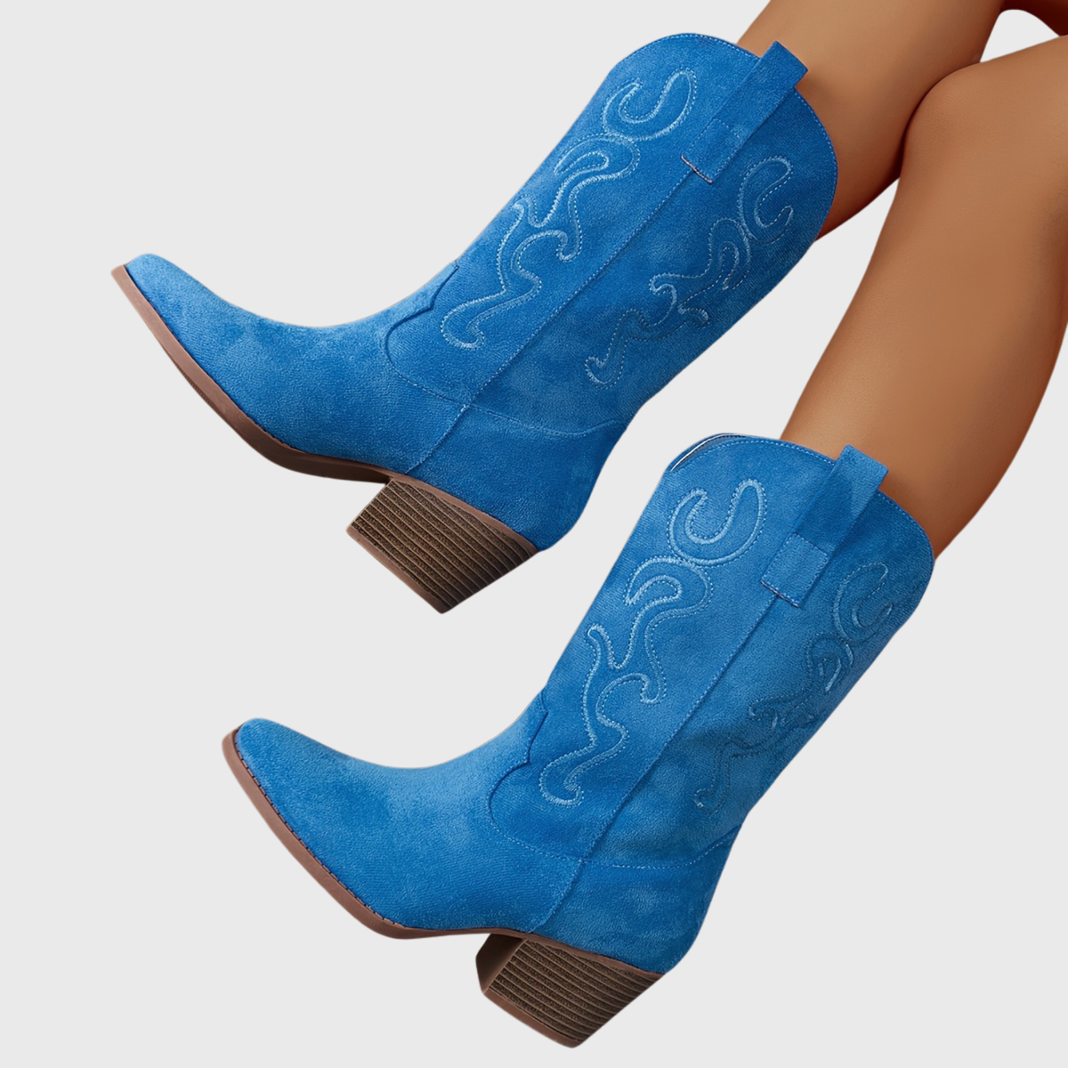 Wide calf western cowboy boots for women