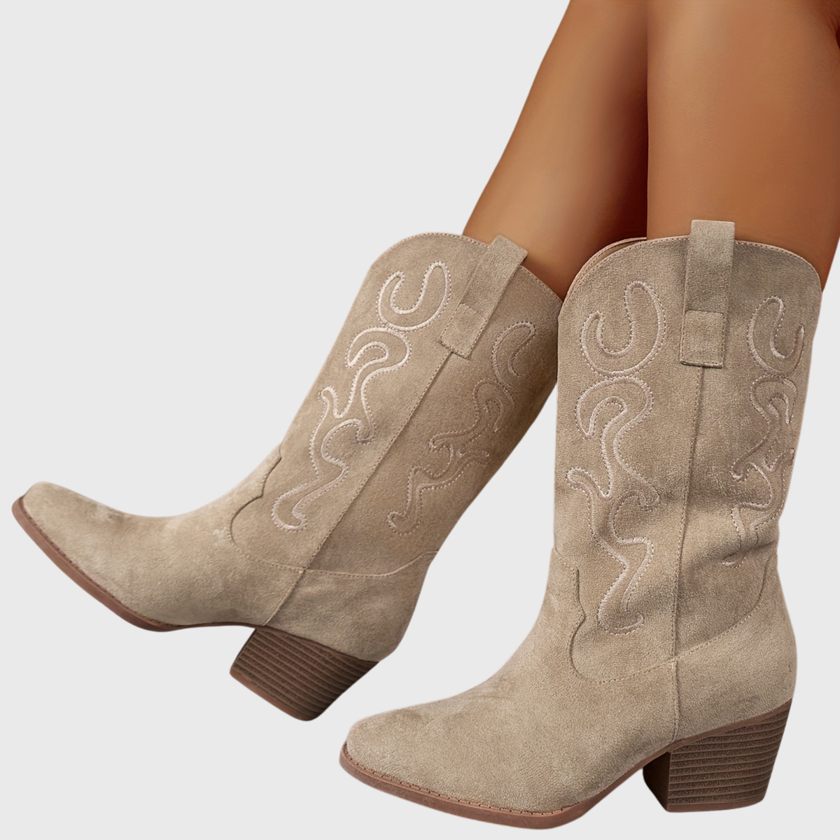 Wide calf western cowboy boots for women
