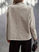 Dropped shoulder pea coat for women