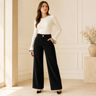 Tailored corduroy trousers for women