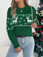 Fair Isle reindeer Christmas sweater for women