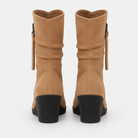 Suede-look Chelsea platform wedge boots for women