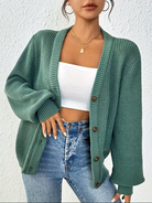 Oversized open-front cardigan for women