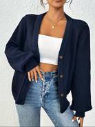 Oversized open-front cardigan for women