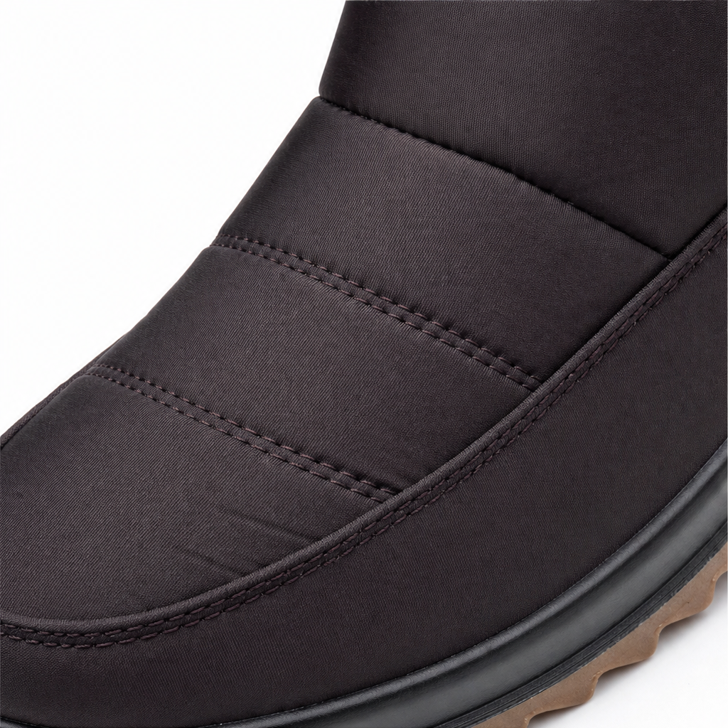 Waterproof fur-cuff side-zip ankle boots for women
