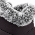 Waterproof fur-cuff side-zip ankle boots for women