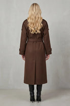 Epaulette double-breasted trench belted coat for women