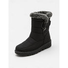 Waterproof fur collar buckle snow boots for women