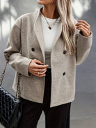Dropped shoulder pea coat for women