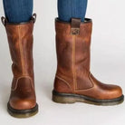 Mid-calf winter boots in brown for women