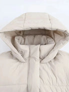 Hooded relaxed cropped puffer jacket for women