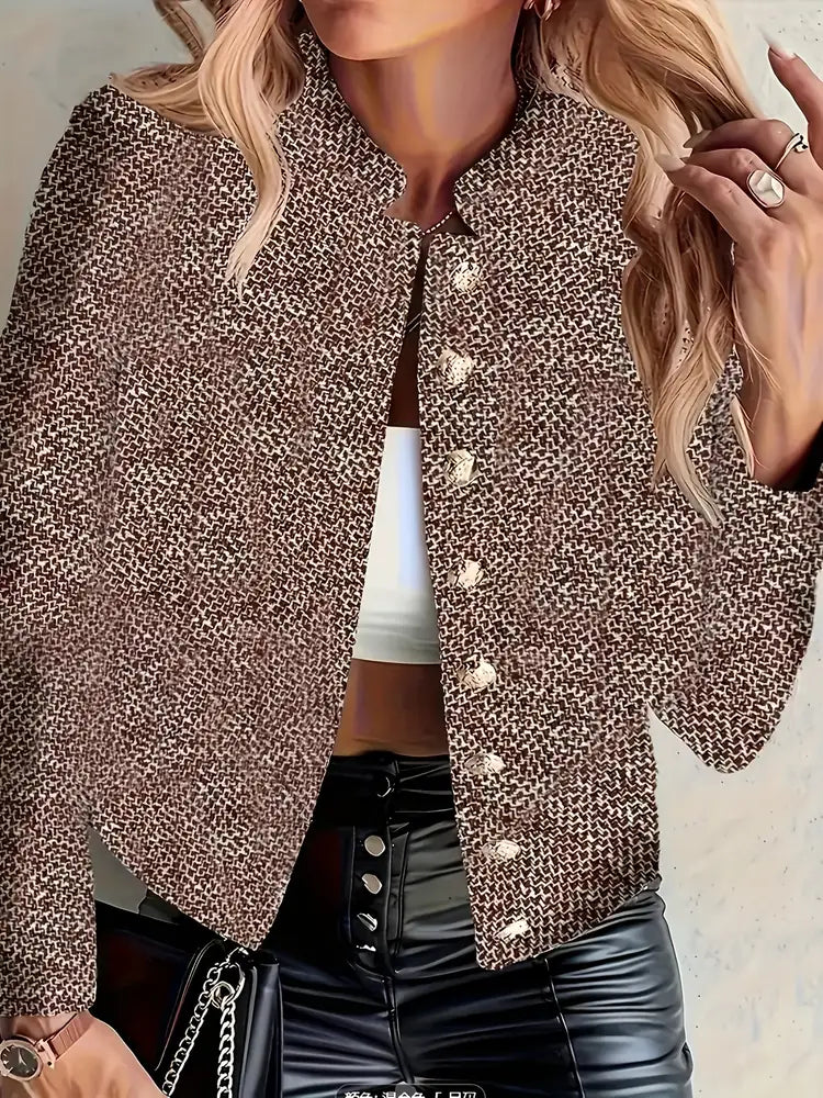 Cropped blazer in brown for women