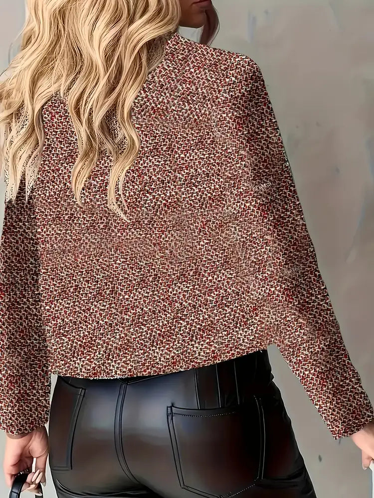 Cropped blazer in red for women