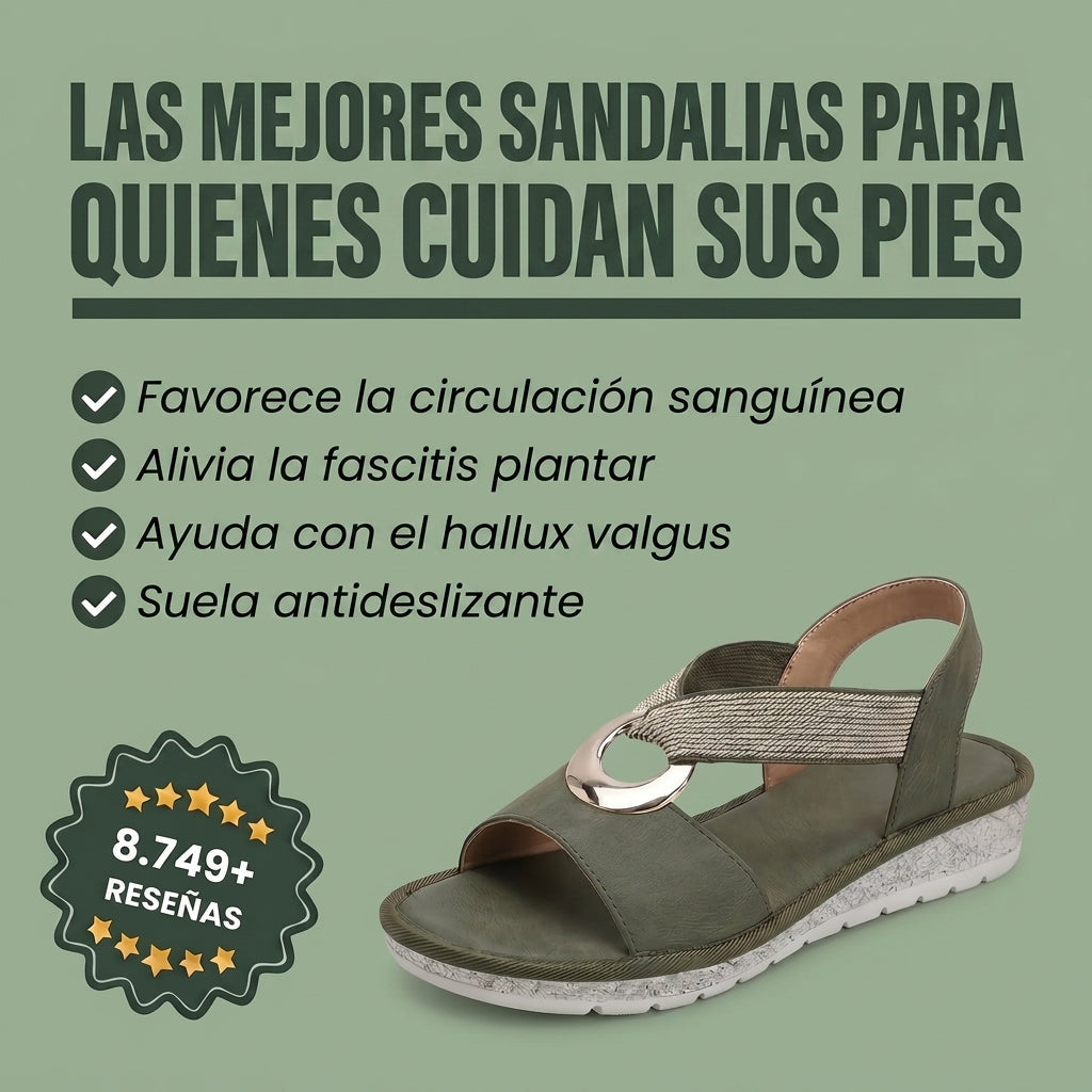 Sandalias Mujer Tiras Trenzadas Elásticas Anillo Dorado Cuero Suela Antideslizante Cuatro Colores