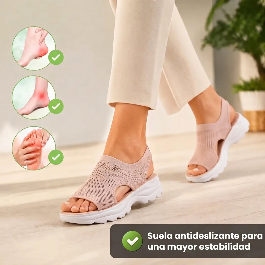 Sandalias Mujer Malla Transpirable Correa Ajustable Suela Antideslizante Plantilla Acolchada Seis Colores