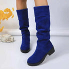 Slouchy suede-look wide calf boots for women