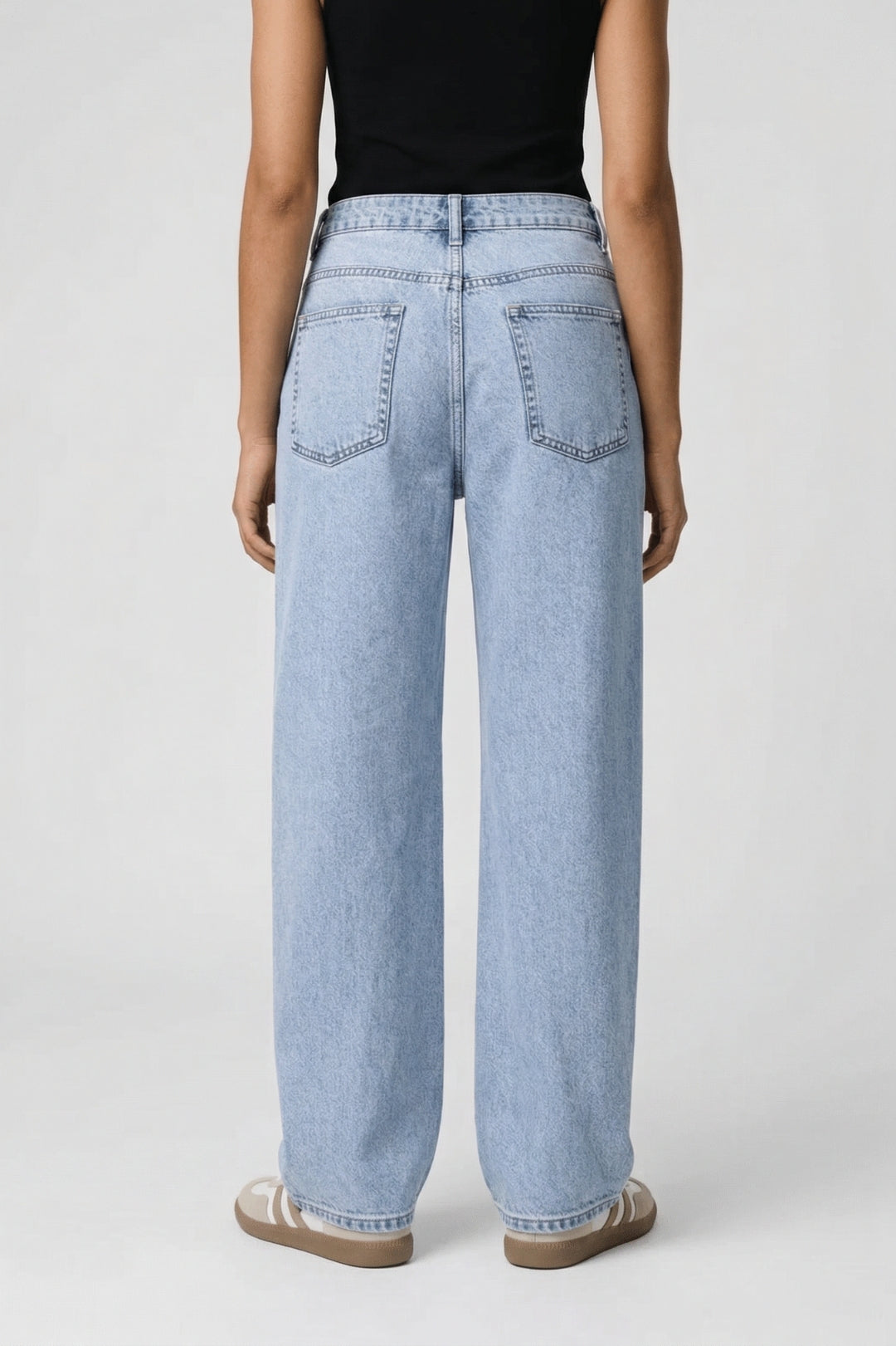 Stonewashed wide leg jeans for women