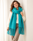 Brushed chunky fringe scarf for women
