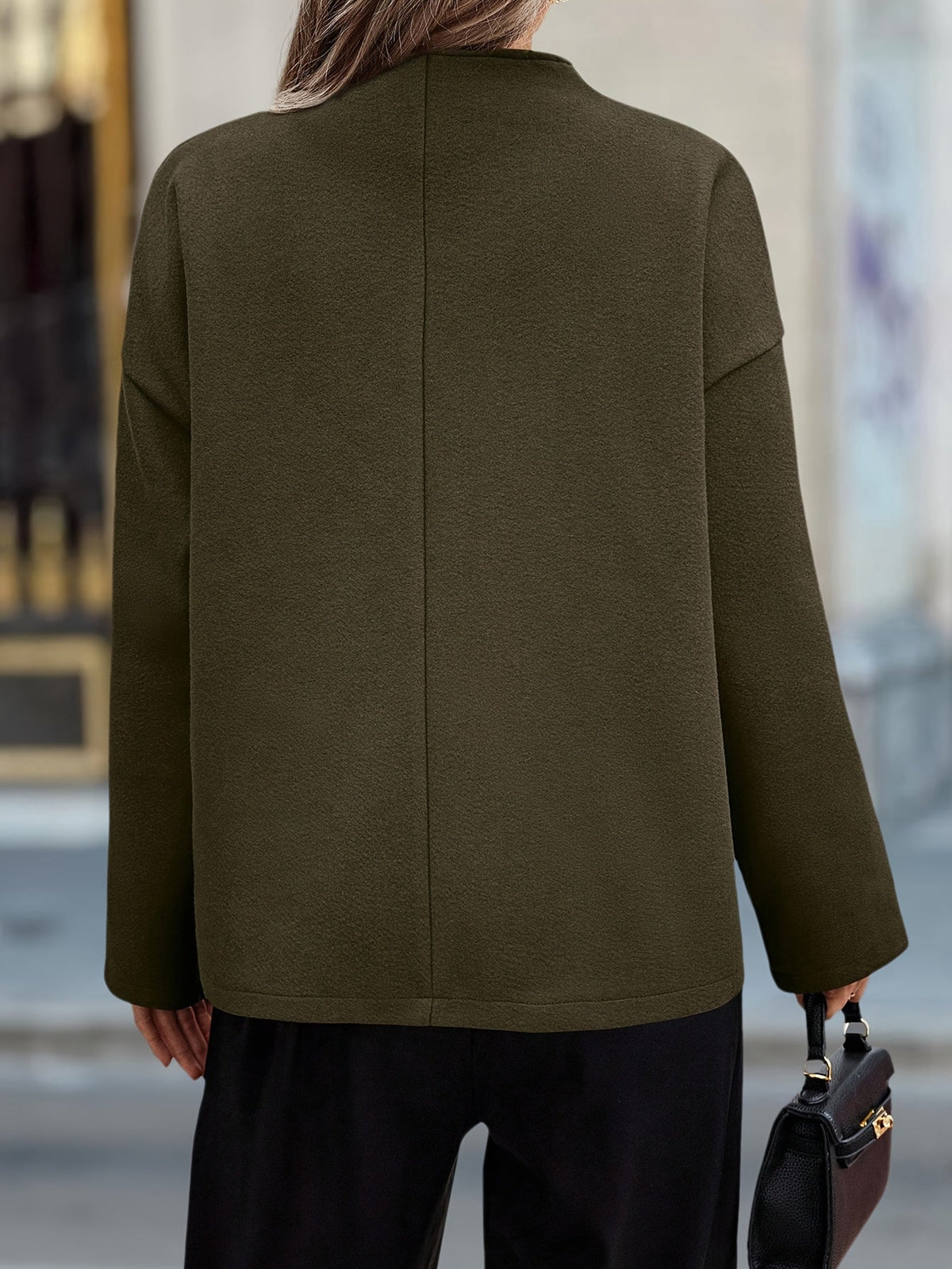 Brushed fleece pea coat for women