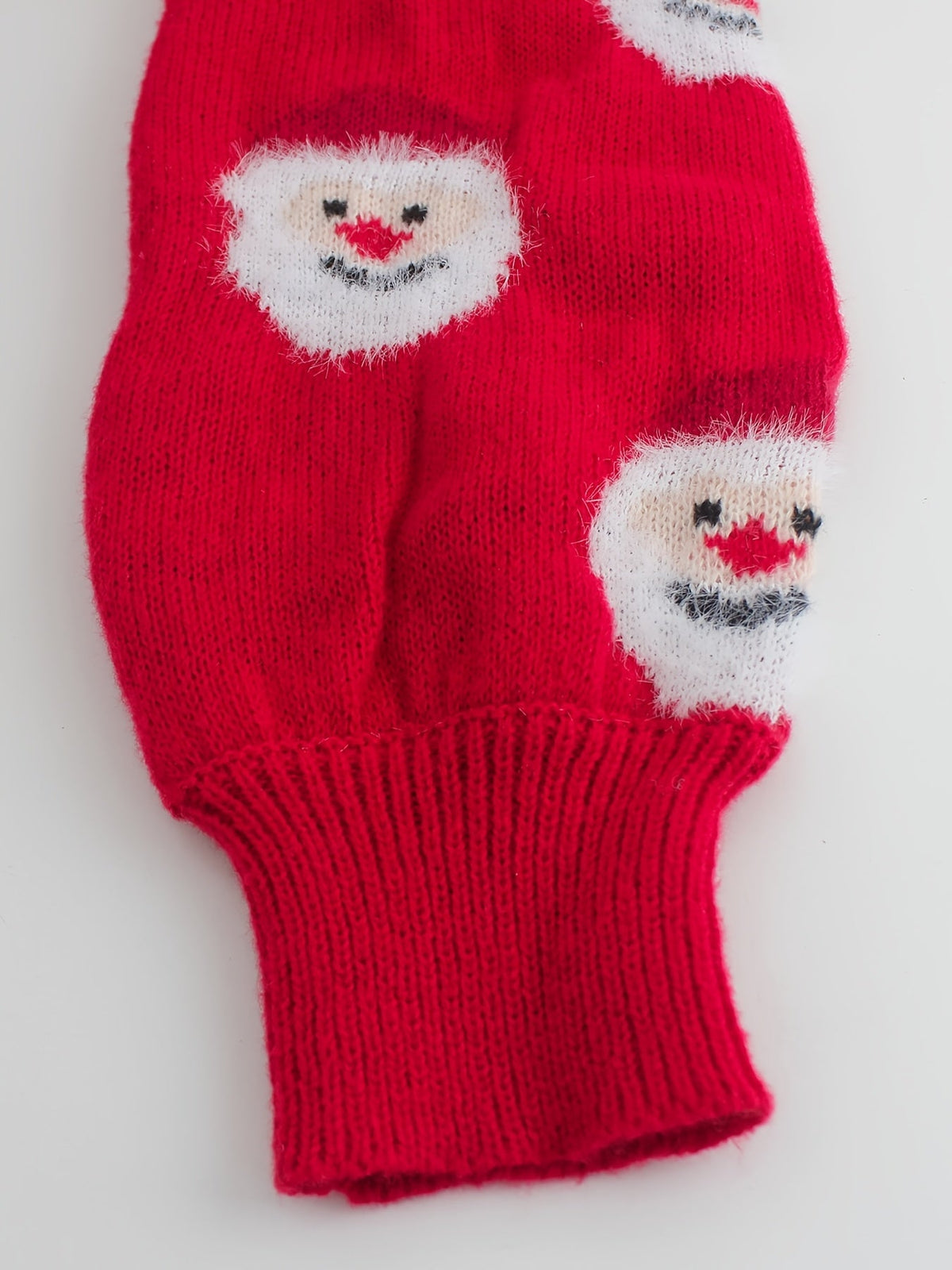 Red Christmas sweater with Santa print for women