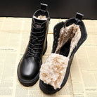 Waterproof fur-lined lace-up winter boots for women