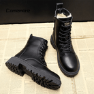 Waterproof fur-lined lace-up winter boots for women