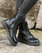 Lace-up platform ankle boots for women