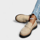 Ring buckle lug sole chunky loafers for women