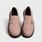 Ring buckle lug sole chunky loafers for women