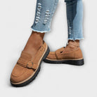 Ring buckle lug sole chunky loafers for women