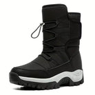 Waterproof bungee lace mid-calf snow boots for women