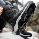 Waterproof bungee lace mid-calf snow boots for women