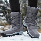Waterproof bungee lace mid-calf snow boots for women