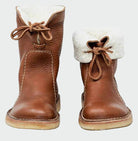 Tie-front lined ankle boots for women