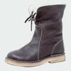 Tie-front lined ankle boots for women