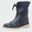 Tie-front lined ankle boots for women