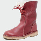 Tie-front lined ankle boots for women