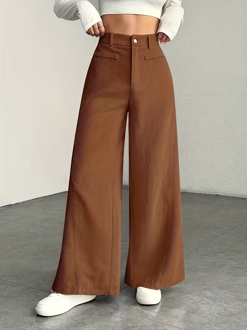 Wide leg corduroy lounge trousers for women