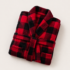 Shawl collar plush fleece robe for women