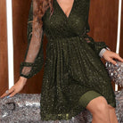 Sparkle wrap Christmas party dress for women