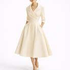 Notch collar Christmas party dress for women