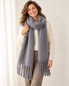 Brushed chunky fringe scarf for women