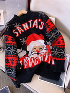Black oversized Santa Christmas sweater for women