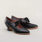 Vintage ribbon tie cutout kitten heels for women
